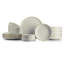 Service de table en porcelaine crème à bordure dorée (service de 18 pièces pour 6 personnes)