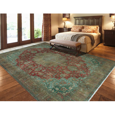 Jamerion One-of-a-Kind 9'5" X 12'3" 1980s Wool Area Rug in Beige