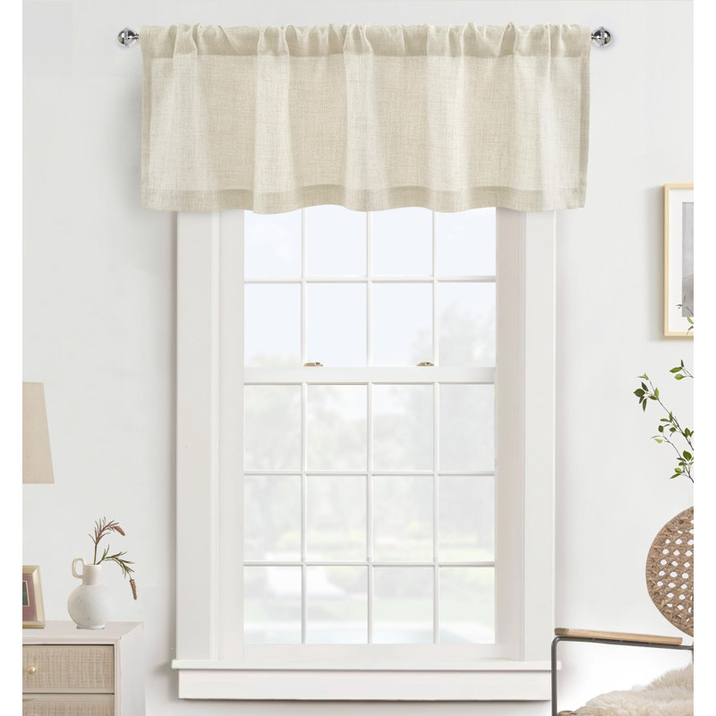 Cantonnières en lin texturé Chesham, L 52 po x L 18 po, Beige