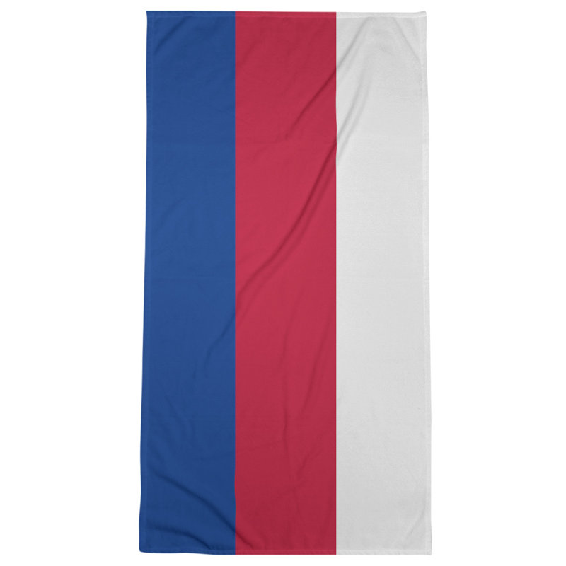 Bath Towel, Red/Blue/Off White