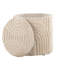 Repose-pieds de rangement 18 po en coton beige avec motif texturé à poils longs