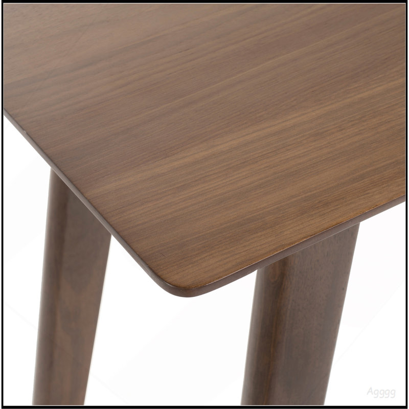 Table de bar en bois, finition noyer naturel, 17,72 po x 47,24 po x 42,01 po