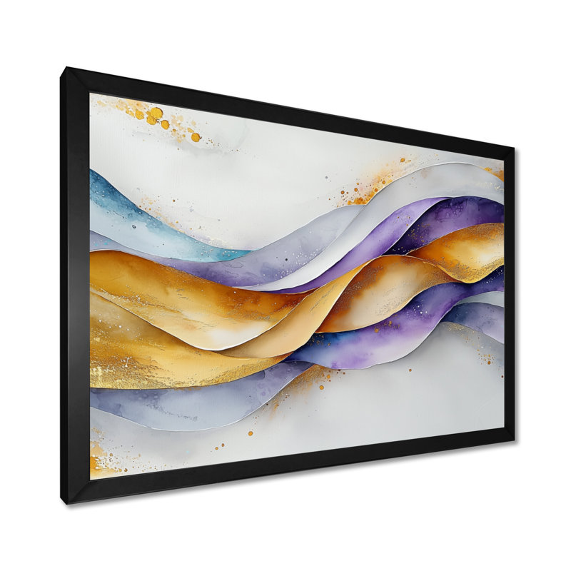Amaral - Abstract Wall Art, H 30 po x l 40 po, Cadre simple, Noir