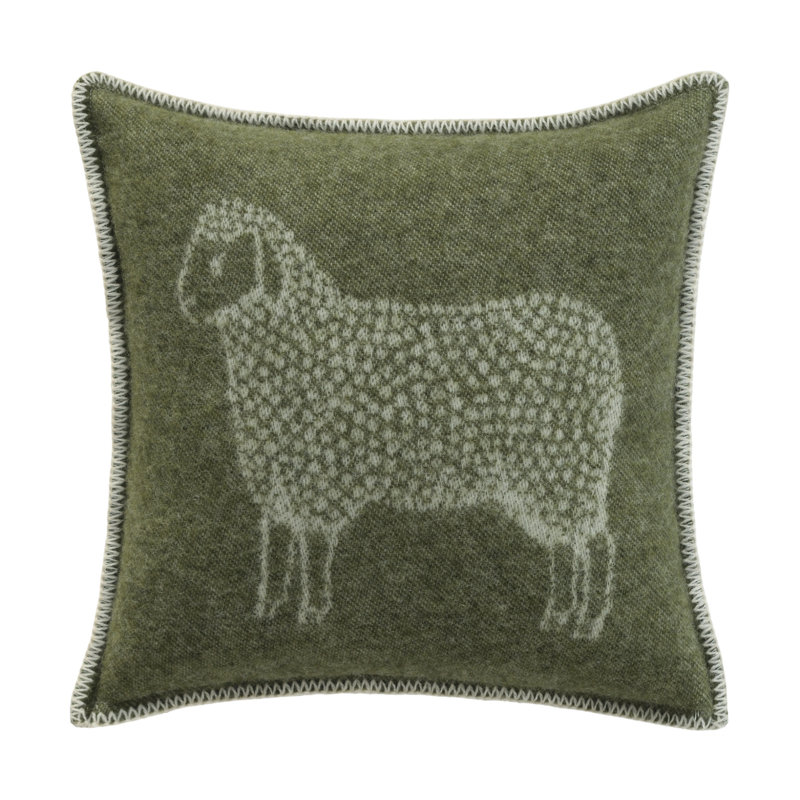Sheep Wool Cushion Cover, Green