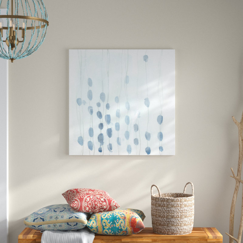 Indigo Thread II, peinture sur toile tendue, H 36 po x l 36 po