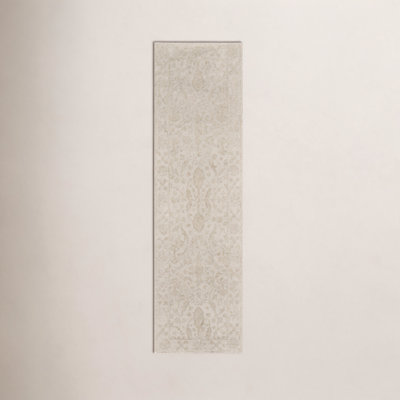 Cece Beige Hand-Tufted Wool Floral Rug