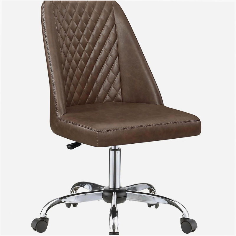 Chaise de bureau réglable brune et chromée