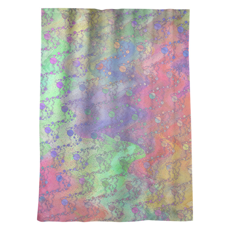 Panneau de rideau simple darkeningthermal avec passe-tringle pour fenêtre planètes et étoiles Leffel, Gris / vert / violet