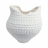 Sagebrook Home 16" Callan Large 3D Printed Porcelain Vase, Ivory