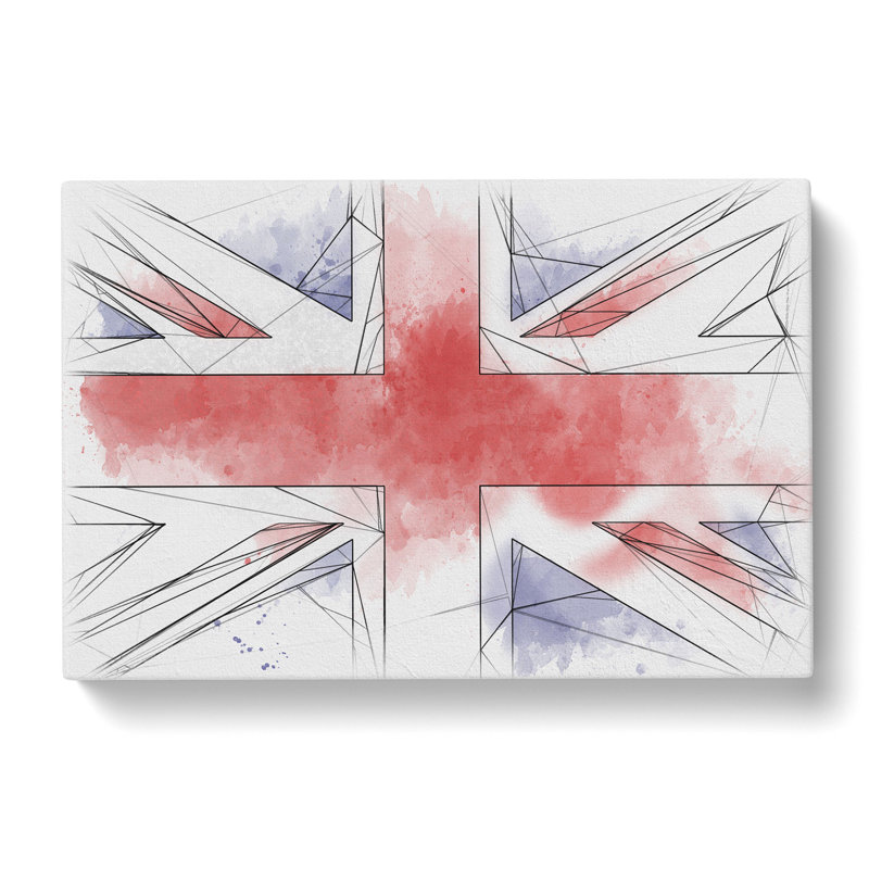Union Jack British Flag Vol.1 Sketch - Wrapped Canvas, 35cm H x 50cm W x 3cm D