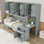 Twin Wood Murphy Bed with Storage and Desk and Wardrobe-1365021183