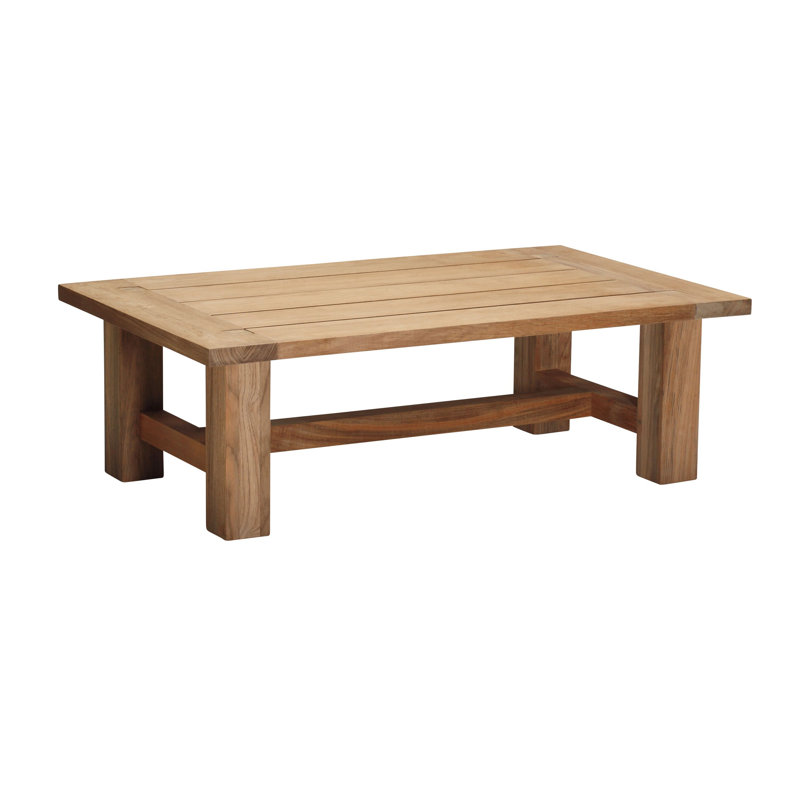Croquet Teak Outdoor Coffee Table, Natural Teak