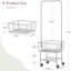 Chariot à linge avec support suspendu, panier à linge en métal avec roues, panier à linge avec panier de rangement, chariot à linge roulant avec roues, argent-102055051
