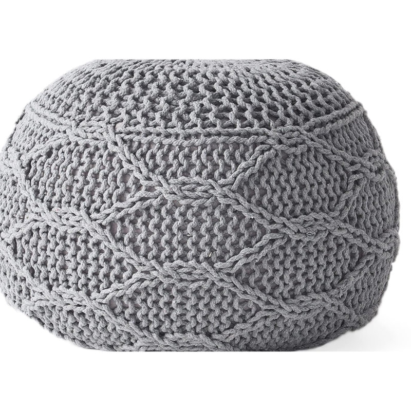 Pouf en tricot gris 19,47 po x 19,47 po x 13,67 po - Personnage de maison moderne, sans assemblage pour 20 po x 20 po x 14 po, requis