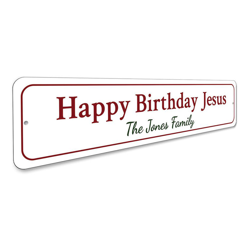 Plaque en aluminium «Jesus» Birthday, H 4 po x l 18 po x P 0,04 po