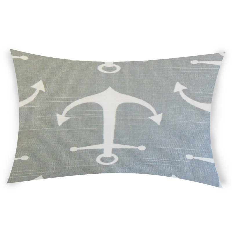 Coussin lombaire en coton, Bleu, 12 po x 18 po