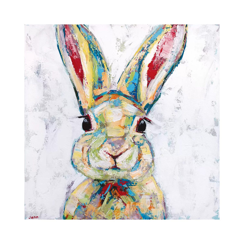 Bunny- White by Jennifer Seeley - Wrapped Canvas Gallery-Wrapped Canvas Giclée, 30.48cm H x 30.48cm W