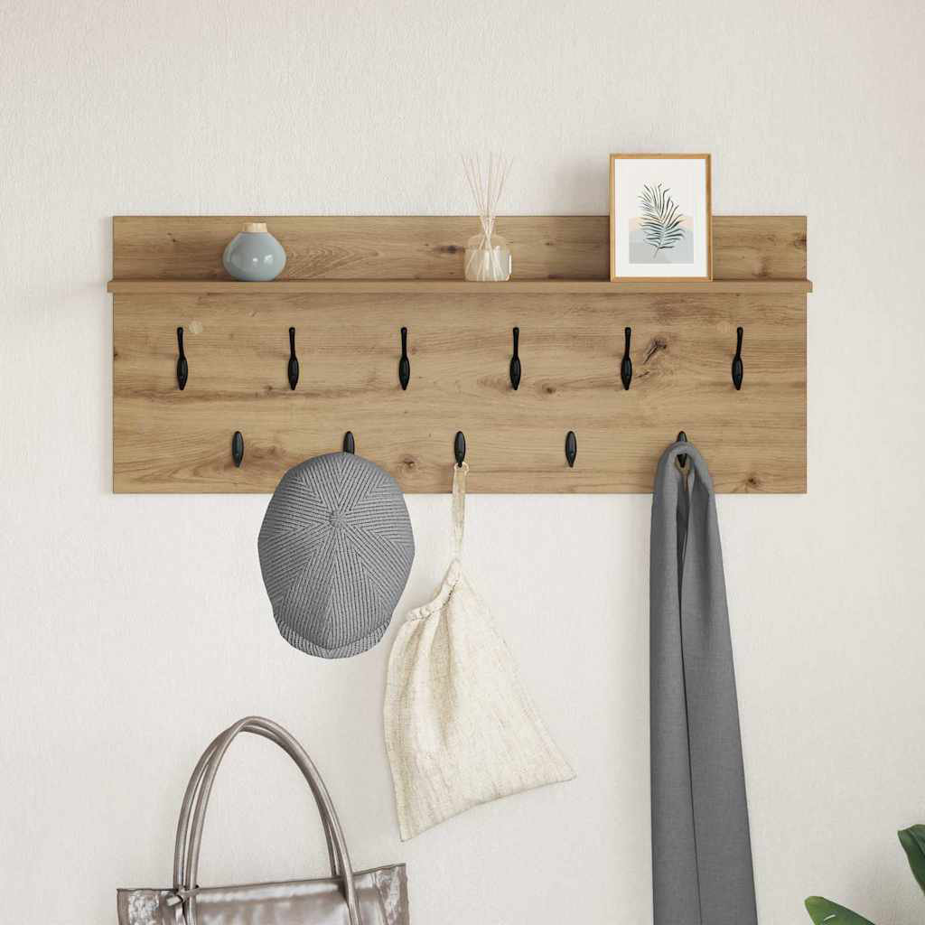 Wall-Mounted Coat Rack With Shelf Engineered Wood