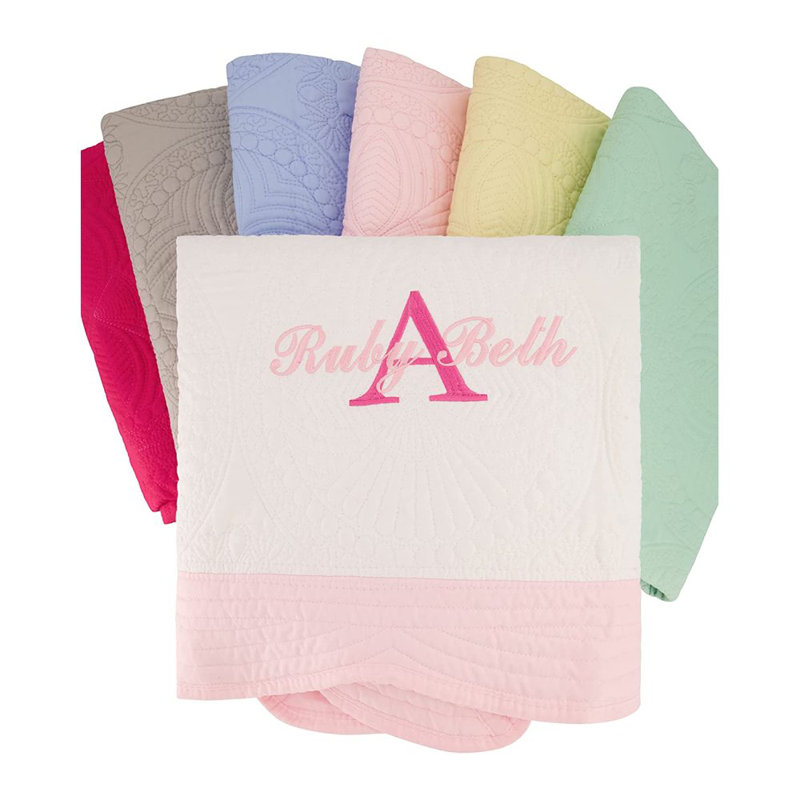 Couverture pour bébé 100% coton Finnin, Blanc/rose