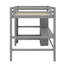 Lit mezzanine double avec tablettes multifonctionnelles et bureau sous le lit-114344645
