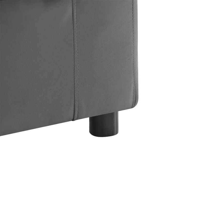 Repose-pieds en tissu gris anthracite Caylie