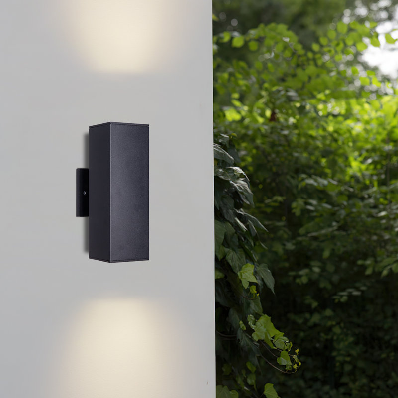 Alvisa Outdoor Wall Light in 2 Lights Dusk to Dawn with Aluminum