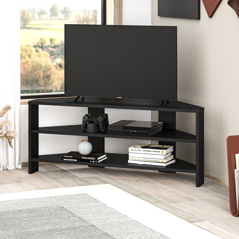 Beene TV Stand for TVs up to 49" Stylish Corner Media Unit, Black
