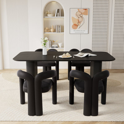 Ensemble de salle à manger à double piédestal avec chaises
