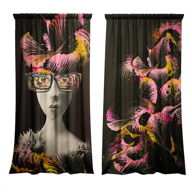 Foskey Velvet Blackout Curtain Panel Pair, 148cm Width x 300cm Drop