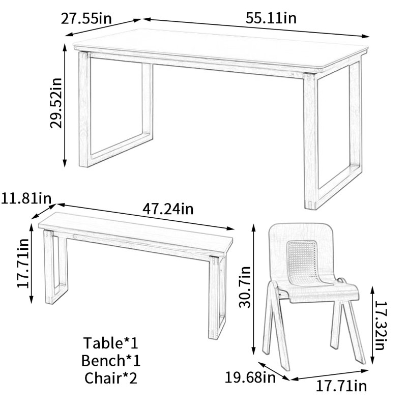 Dianna, 29.52"H x 55.11"L x 27.55"W