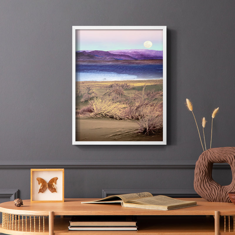 Moonrise, Namibia, reproduction encadrée - bois massif, Blanc, H 14 po x l 11 po