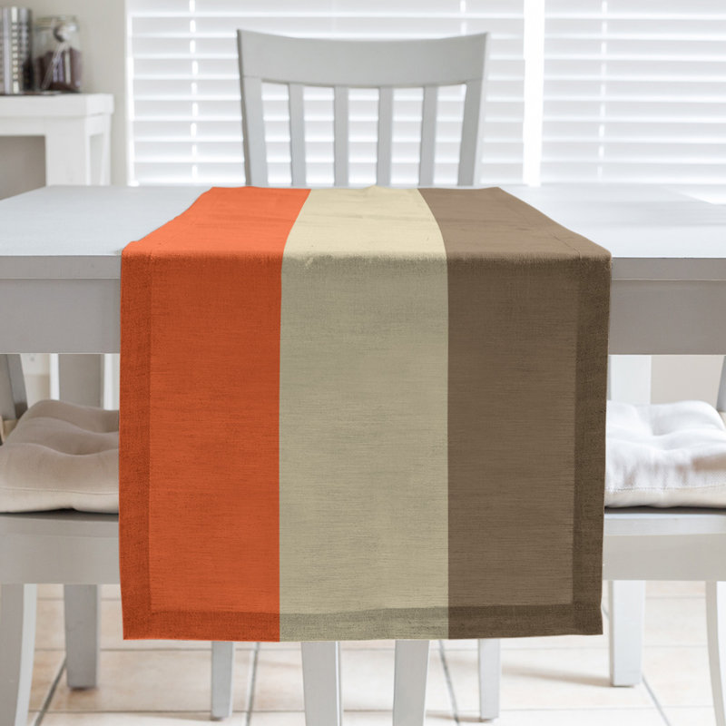 Chemin de table, 90 po x 16 po, Orange / crème / doré, Seattle