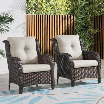 Chaise de patio avec coussins Tonry