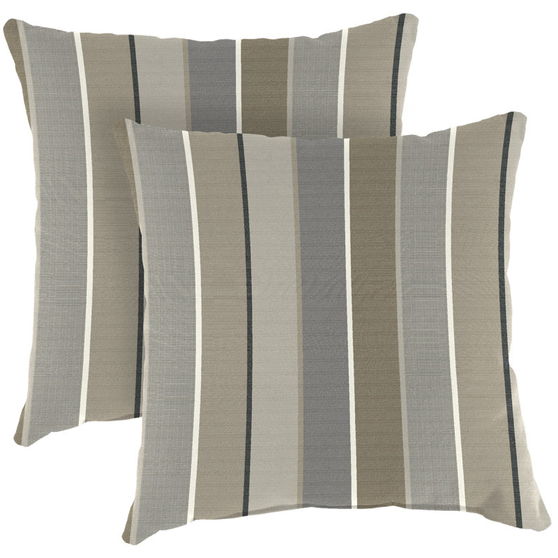 Sunbrella Outdoor Throw Pillow, Milano Char Striped