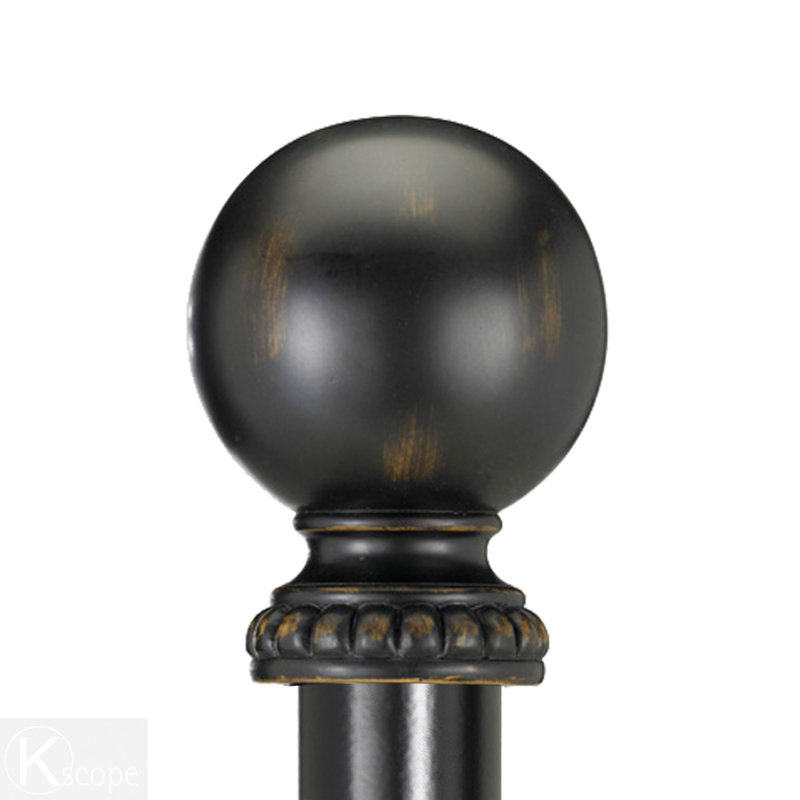Tringle à rideaux simple en résine 1,5 po Lawlor, H 2 po x l 96 po x P 3,75 po, Noir