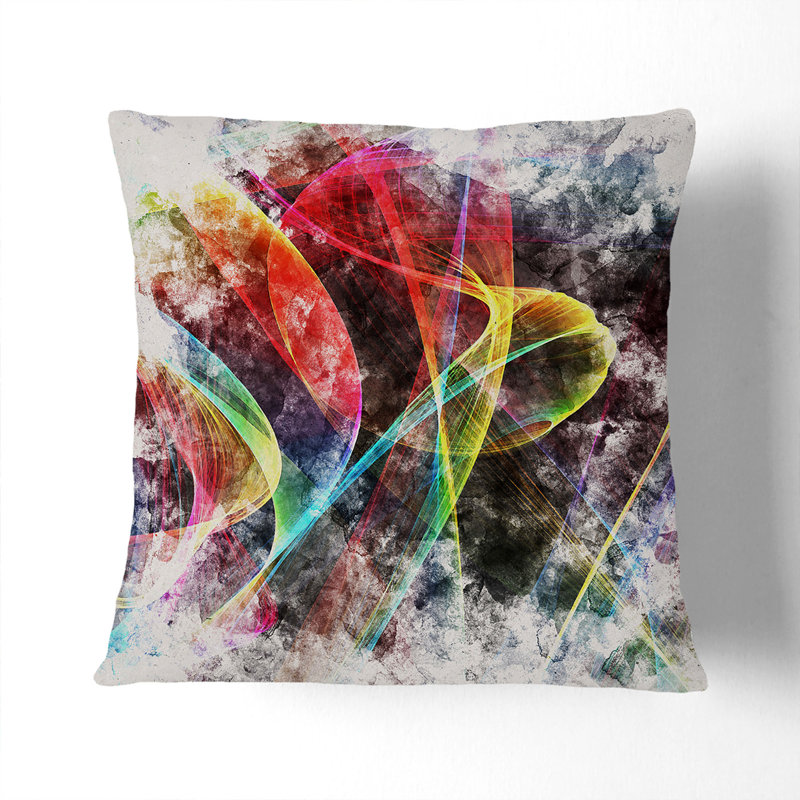 Rainbow Smoke Vol (2) Square Throw Cushion, 55cm H x 55cm W x 20cm D, Black