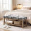 Polyester Upholstered Storage Bench-1152980914