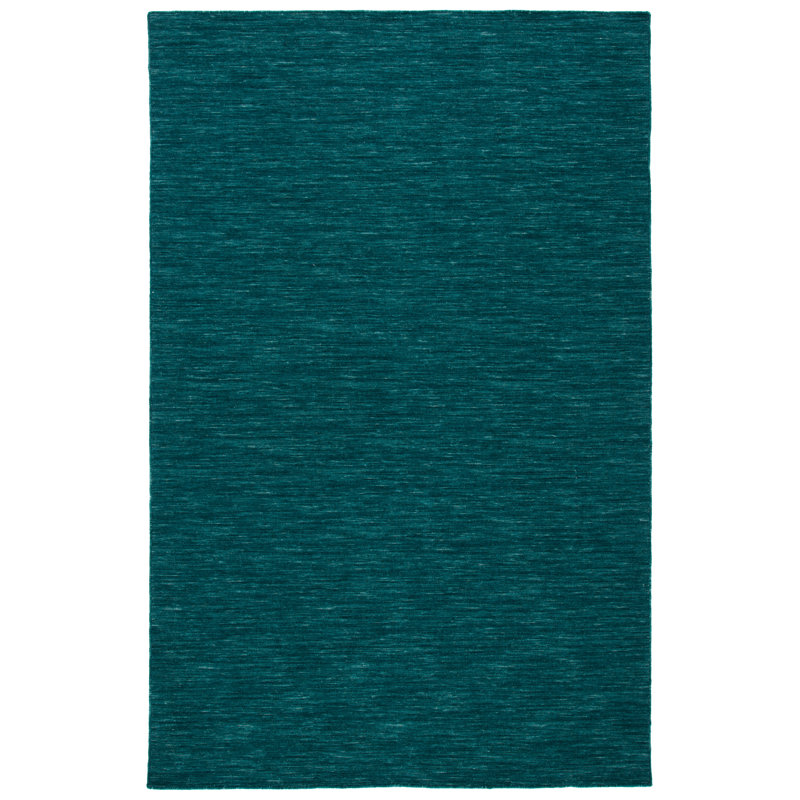 Kilim Hand Loomed Wool/Cotton Rug in Dark Green, Rectangle 4' x 6'