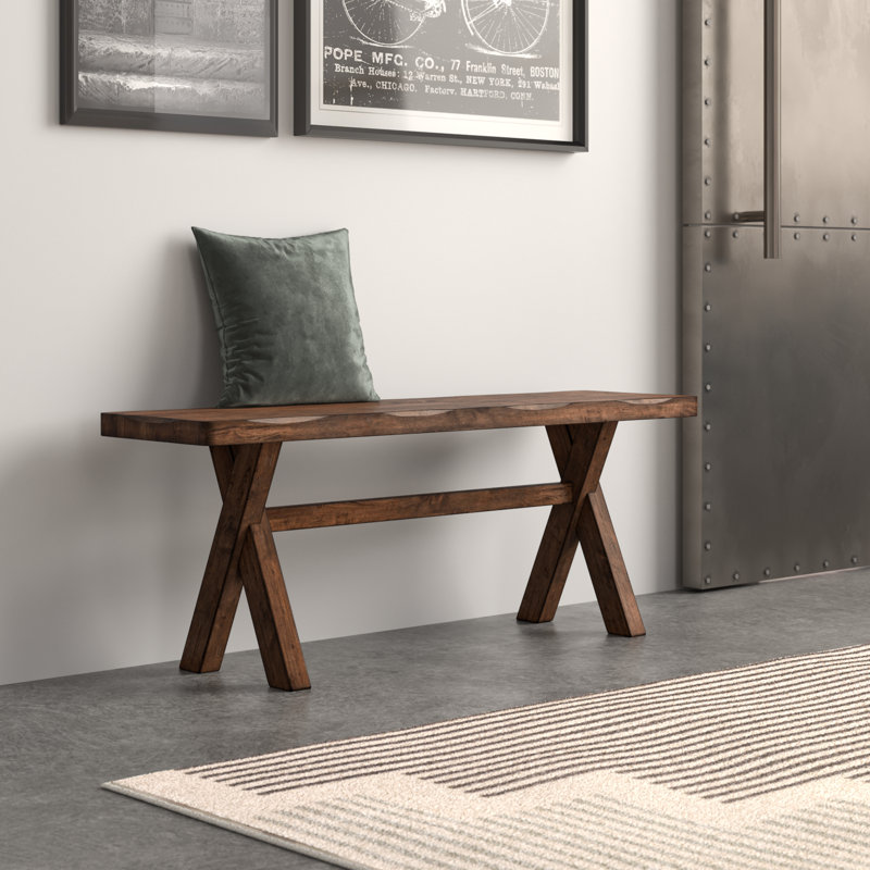 Alston 47'' Knotty Nutmeg Traditional Wooden Dining Bench