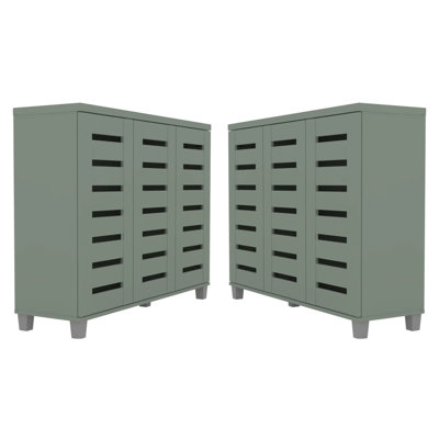 Lismore 3-Door Shoe Storage Cabinet (Set Of 2) – Holds 40 Pairs