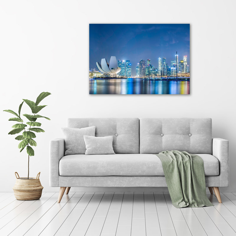 Singapore By Night - Wrapped Canvas Print