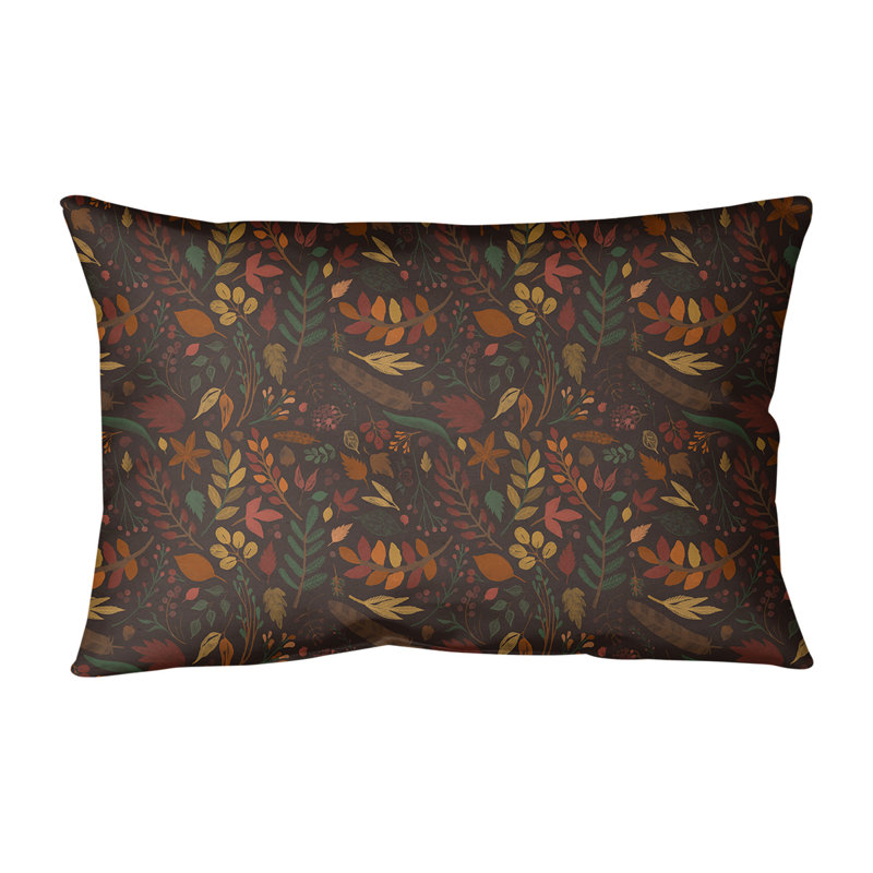 Coussin lombaire 14 po, Brun foncé / gris / orange