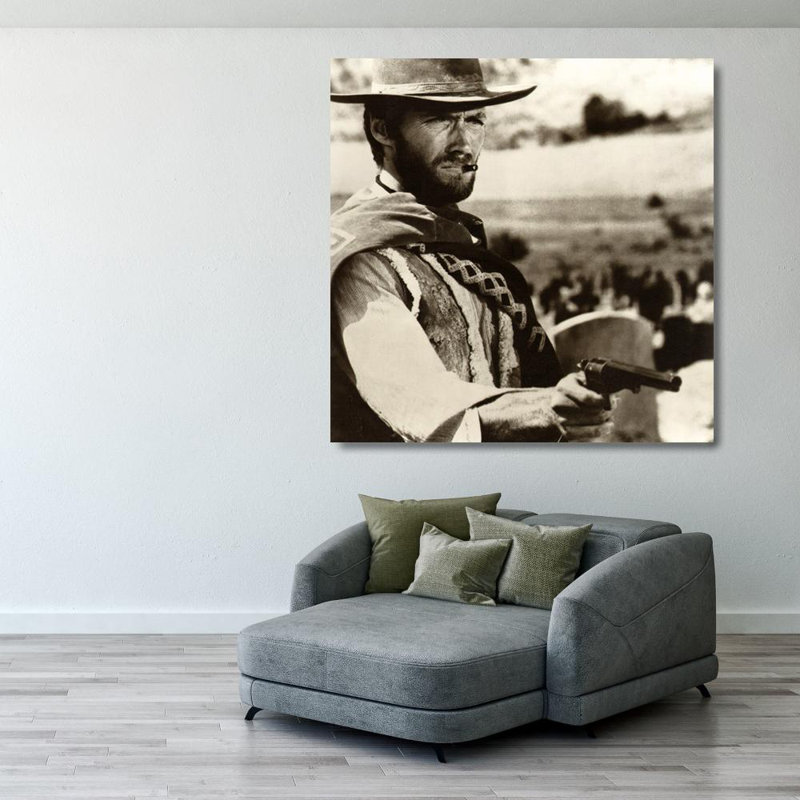 Clint Eastwood dans The Good, the Bad, the affreux, H 28 po x l 28 po
