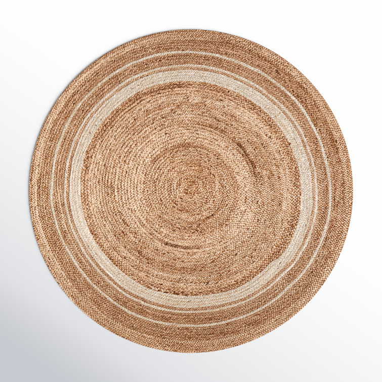 Elyse Round Handmade Jute/Sisal Tan/Ivory Area Rug