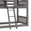 Lit superposé simple de style maison simple équipé d'un toit, d'une fenêtre, d'une porte, de barrières de sécurité et d'une échelle-199167908