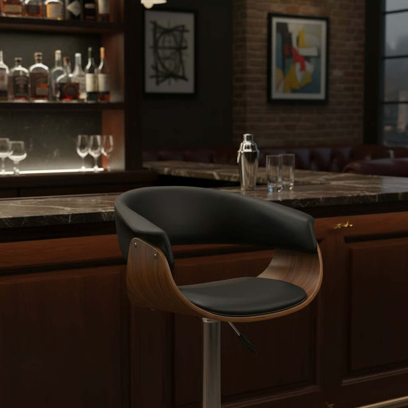 Tabouret de bar pivotant en similicuir Isar
