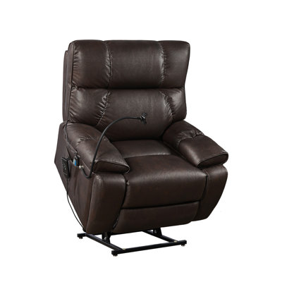 Recliner Chair With Phone Holder,Electric Power Lift Recliner Chair With 2 Motors Massage And Heat For Elderly, 3 Positions, 2 Side Pockets, Cup Holde -  STYLISH, OKKK612-W820S00023