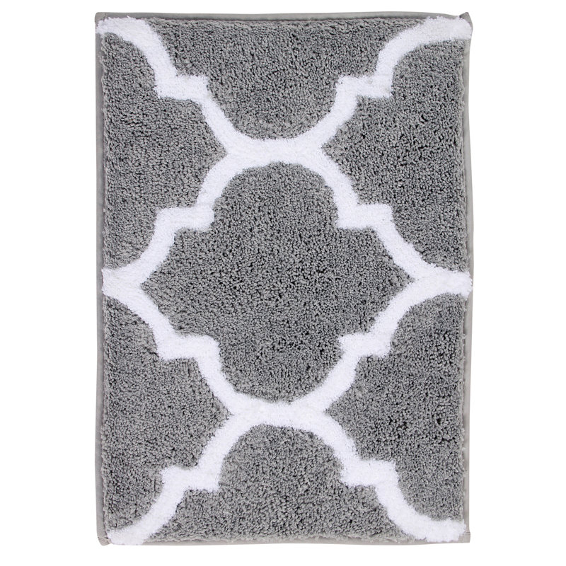 Tapis de bain réversible de la collection Marrakesh, tapis de bain lavable à la machine, Beige, 17 po x 24 po