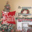 Ensemble de 4 housses de coussins décoratifs pour Noël Merry Christmas Snowman-137641848