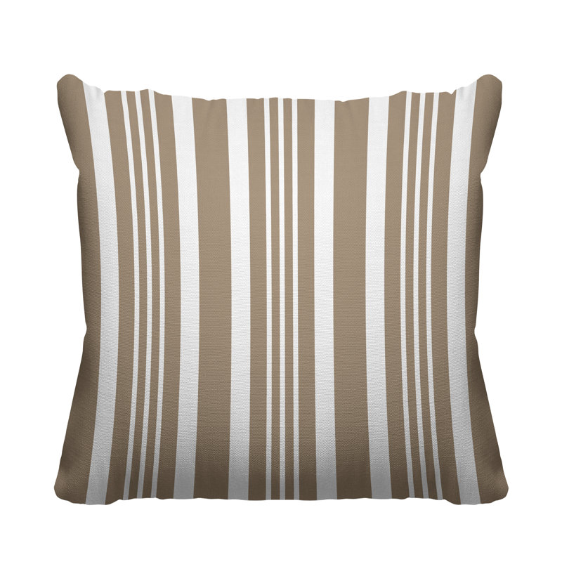 Healthcliff Striped Outdoor Reversible Throw Pillow, 19H" x 19W", Latte